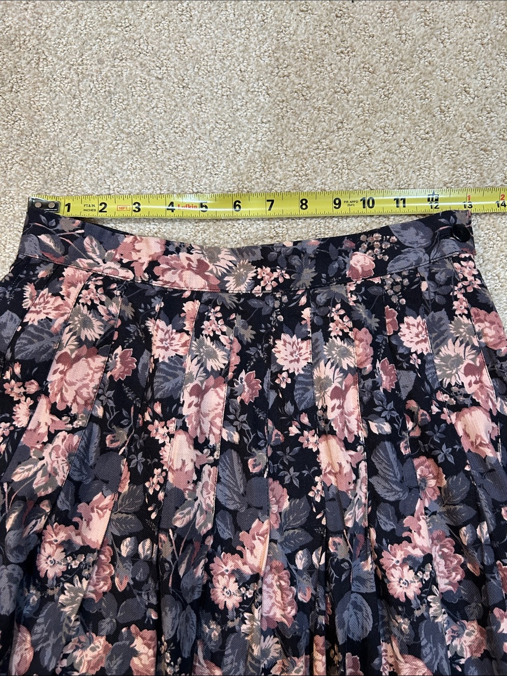 Vintage Laura Ashley Floral Midi Skirt Made in Great Britain Size 10/26” waist - Picture 9 of 9